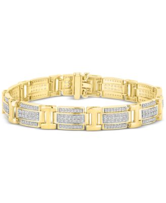 Macy's Brand - Men's Diamond Link Bracelet (3 ct. t.w.) in 10k Gold