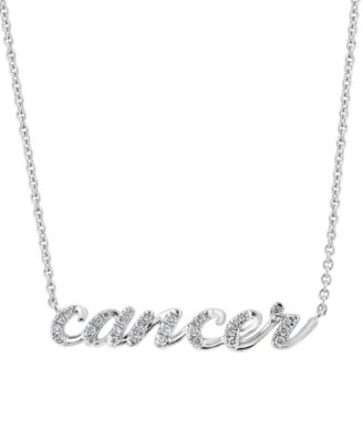 EFFY Collection - Diamond Zodiac Cancer 18" Pendant Necklace (1/10 ct. t.w.) in Sterling Silver