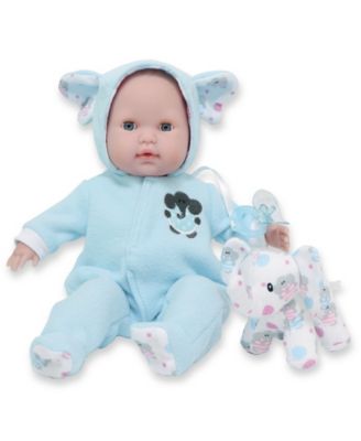 JC TOYS - JC Toys, Berenguer Boutique 15 inch Pink Soft Body Baby Doll Open/Close Eyes with Play Elephant Accessory - For Children 2 Years and older, Designed by Berenguer.