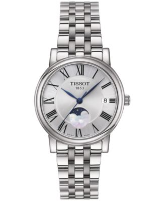 Tissot - Women's Carson Premium Lady Moonphase Stainless Steel Bracelet Watch 32mm