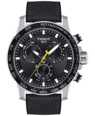 Tissot - Men's Swiss Chronograph Supersport Black Textile Strap Watch 40mm