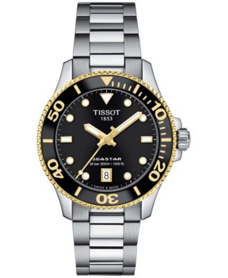 Tissot - Unisex Seastar Silver-Tone Stainless Steel Bracelet Watch 36mm