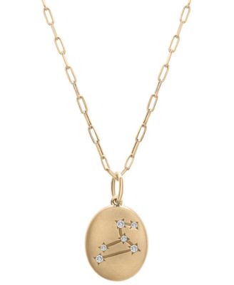 Wrapped - Diamond Leo Constellation 18" Pendant Necklace (1/20 ct. tw) in 10k Yellow Gold