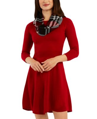 BCX - Juniors' Scarf Sweater Dress