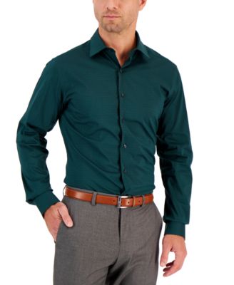 Alfani - Men's Slim-Fit Performance Stretch Stain-Resistant Geo-Print Dress Shirt