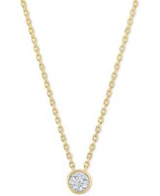 Macy's Brand - Diamond Accent Pendant Necklace in 14k Gold-Plated Sterling Silver, 16" + 2" extender