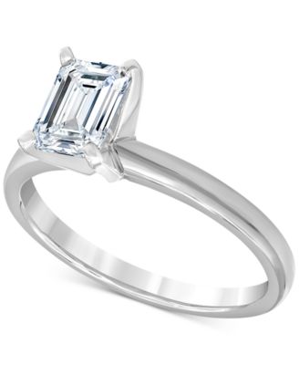 Macy's Brand - Diamond Emerald-Cut Solitaire Engagement Ring (1 ct. t.w.) in 14k White Gold
