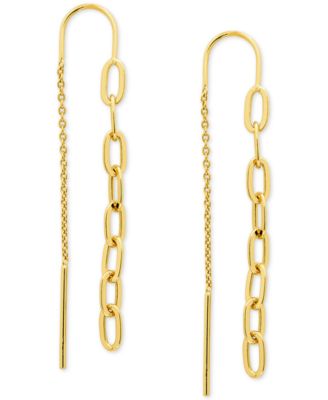 Giani Bernini - Chain Link Threader Drop Earrings in 18k Gold-Plated Sterling Silver or Sterling Silver