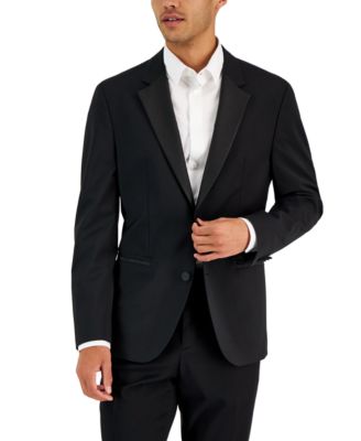 HUGO - Men's Modern-Fit Wool Tuxedo Jacket
