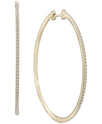 Wrapped - Diamond Medium Hoop Earrings (1/4 ct. t.w.) in 14k Gold-Plated Sterling Silver, 1.5