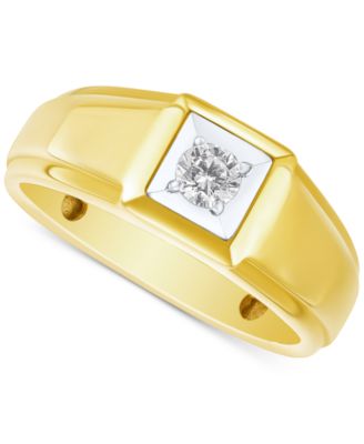 Grown With Love - Men's Lab Grown Diamond Solitaire Ring (1/4 ct. t.w.) in 10k Gold & White Gold