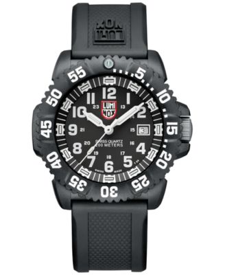Luminox - Men's Swiss Navy Seal ColorMark Black Rubber Strap Watch 44mm