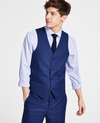 Alfani - Men's Slim-Fit Stretch Navy Blue Solid Suit Vest
