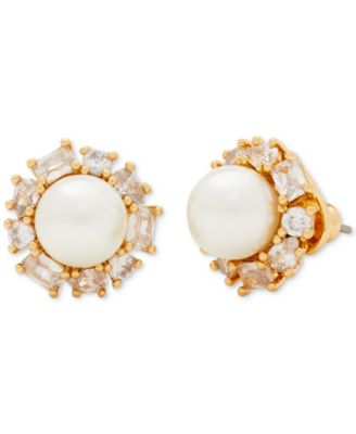 kate spade new york - Gold-Tone Candy Shop Imitation Pearl Halo Stud Earrings