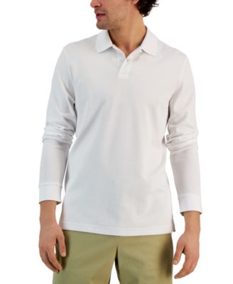 Alfani - Men's Classic-Fit Solid Long-Sleeve Polo Shirt
