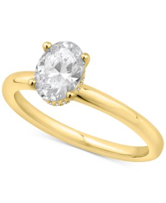 GIA Certified Diamonds - GIA Certified Diamond Oval Engagement Ring (1 ct. t.w.) in 14k Gold
