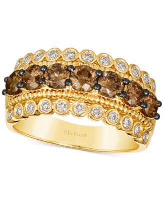 Le Vian - Chocolate Diamond (1-1/4 ct. t.w.) & Nude Diamond (1/3 ct. t.w.) Multirow Ring in 14k Gold