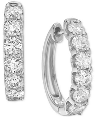 Macy's Brand - Diamond Small Hoop Earrings (2 ct. t.w.)