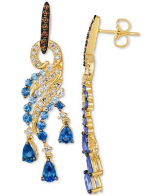 Le Vian - Multi-Gemstone (2-1/4 ct. t.w.) & Diamond (1/2 ct. t.w.) Statement Drop Earrings in 14k Gold