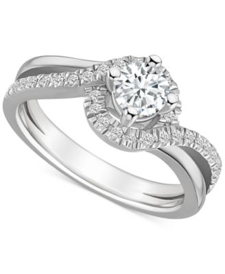 Macy's Brand - Diamond Swirl Halo Engagement Ring (3/4 ct. t.w.) in 14k Gold