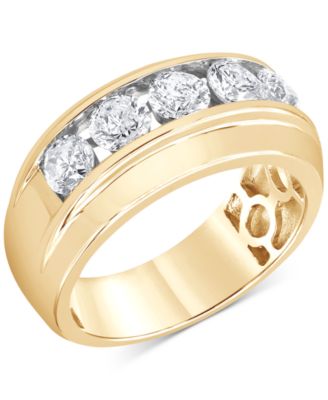 Macy's Brand - Men's Diamond Channel-Set Ring (2 ct. t.w.) in 10k Gold