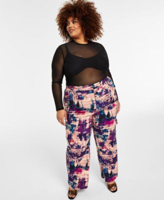 Nina Parker - Trendy Plus Size Wide-Leg Utility Cargo Pants