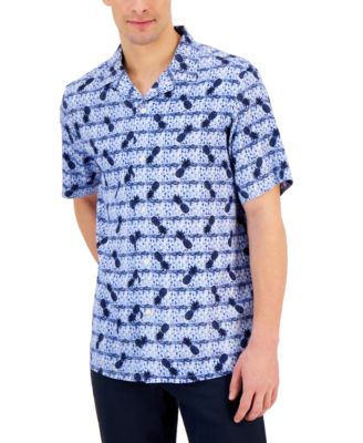Club Room - Men's Short-Sleeve Elevated Pineapple Shirt