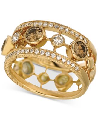 Le Vian - Chocolate Diamond (7/8 ct. t.w.) & Vanilla Diamond (1/2 ct. t.w.) Openwork Ring in 18k Gold