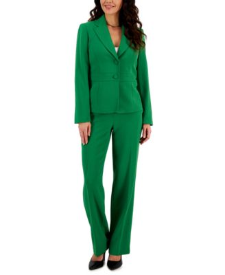 Le Suit - Crepe Two-Button Blazer & Pants, Regular and Petite Sizes