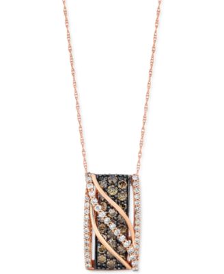 Le Vian - Chocolate Diamonds (1-1/10 ct. t.w.) & Vanilla Diamonds (3/8 ct. t.w.) 18" Pendant Necklace in 14k Rose Gold