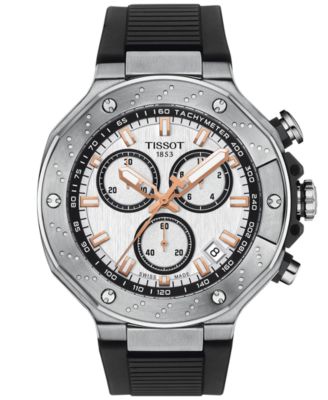 Tissot - Men's Swiss Chronograph T-Race Black Strap Watch 45mm