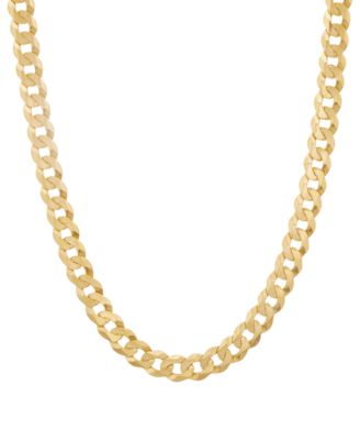 Macy's Brand - Polished Solid Flat Curb Link 22" Chain Necklace