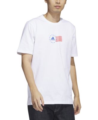 adidas - Men's Short-Sleeve Crewneck American Flag Graphic T-Shirt