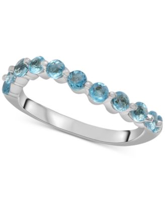 Macy's Brand - Blue Topaz Wave Ring (7/8 ct. t.w.) in Sterling Silver