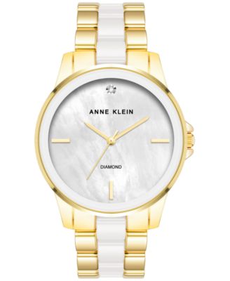 Anne Klein - Women's Diamond Accent Ceramic & Metal Bracelet Watch 38mm
