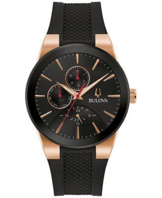 Bulova - Men's Chronograph Modern Millennia Black Silicone Strap Watch 41mm