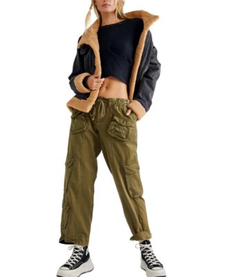 Free People - Women's Tahiti Cotton Drawstring-Waist Cargo Pants
