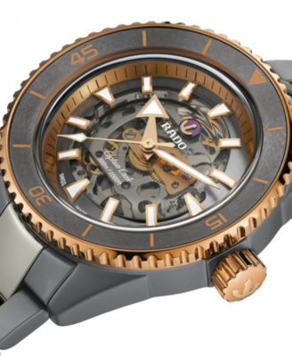 Rado - Men's Swiss Automatic Captain Cook Skeleton Gray High-Tech Ceramic & Titanium Bracelet Watch 43mm