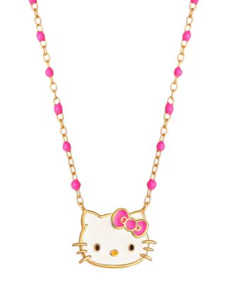 Macy's Brand - Enamel & Bead Chain Hello Kitty 18" Pendant Necklace in 18k Gold-Plated Sterling Silver