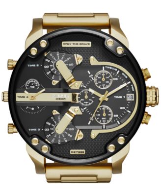 Diesel - Gold-Tone Ion-Plated Stainless Steel Bracelet Watch 57mm DZ7333