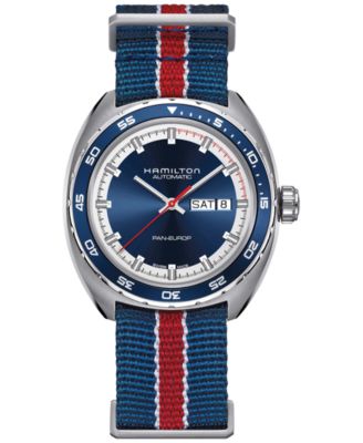 Hamilton - Men's Swiss Automatic Pan Europ Interchangeable Fabric and Leather Strap Watch Set 42mm H35405741