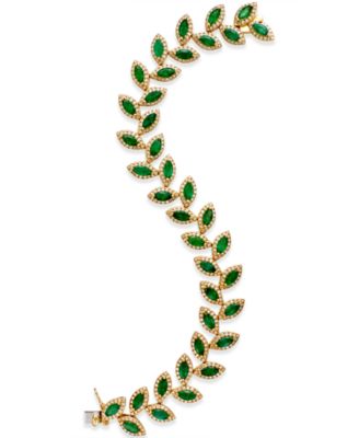 EFFY Collection - EFFY Emerald (10-4/5 ct. t.w.) and Diamond (2-1/2 ct. t.w.) Tennis Bracelet in 14k Gold