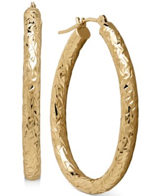Macy's Brand - Diamond-Cut Hoop Earrings in 14k Gold