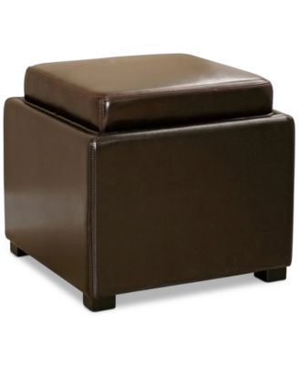 Furniture - Bartlett Leather Storage Ottoman