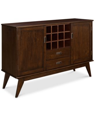 Simpli Home - Kentler Sideboard Buffett and Wine Rack, Direct Ship
