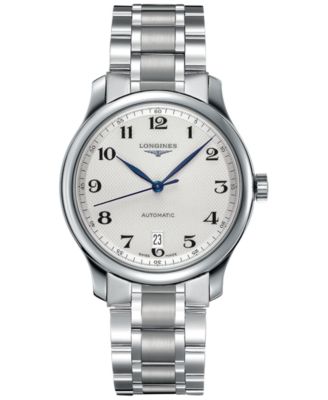 Longines - Watch, Men's Swiss Automatic Master Stainless Steel Bracelet 39mm L26284786