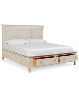 Furniture - Sag Harbor White Storage Queen Platform Bed