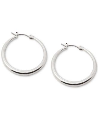 Lauren Ralph Lauren - Silver-Tone Small Graduated Hoop Earrings