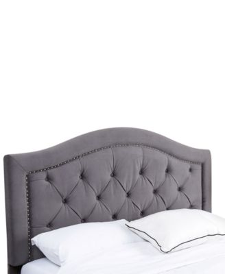 Abbyson Living - Edwyn King/Cal King Tufted Velvet Headboard, Direct Ship