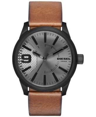 Diesel - Men's Rasp Light Brown Leather Strap Watch 46x53mm DZ1764